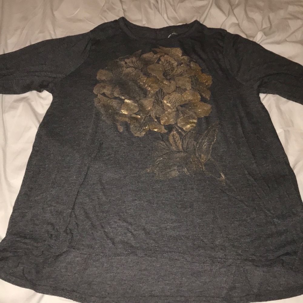 Lucky Brand grey 3/4 sleeve shirt